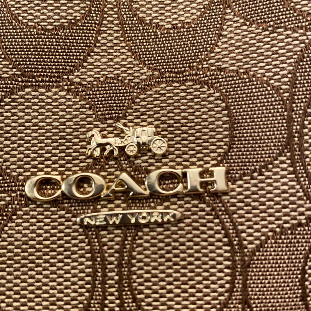 Coach leather and logo fabric Edie bag. - Picture 10 of 10